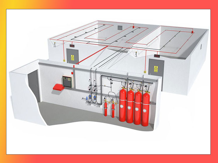 Gas flooding fire suppression system