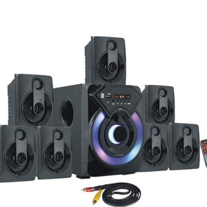 Xkye Series 7.1 Channel Home Theatre System � Bluetooth, USB,FM, SD, RCA Inputs,AUX, LED TV Supported 4 Inch Active Subwoofer, 3� Passive Radiator, Vivid Lights, Wireless Remote