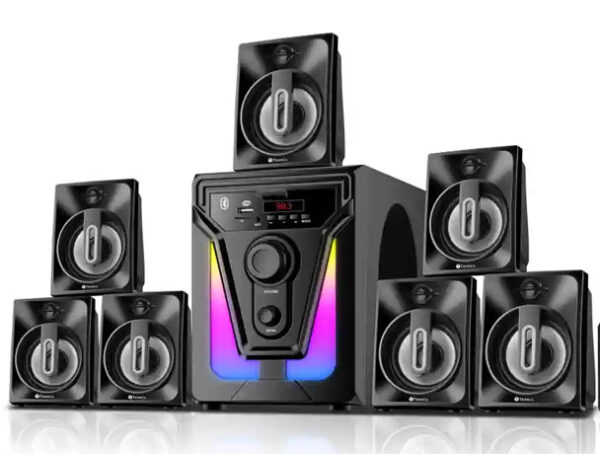 Xkye Series FK220  5.1 Channel Home Theatre System � Bluetooth, USB,FM, SD, RCA Inputs,AUX, LED TV Supported 4 Inch Active Subwoofer, 3� Passive Radiator, Vivid Lights, Wireless Remote