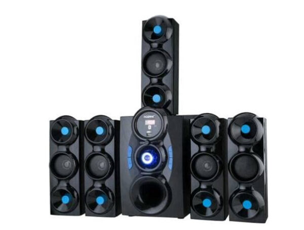 Xkye Series 5.1 Channel Home Theatre System � Bluetooth, USB,FM, SD, RCA Inputs,AUX, LED TV Supported 4 Inch Active Subwoofer, 3� Passive Radiator, Vivid Lights, Wireless Remote