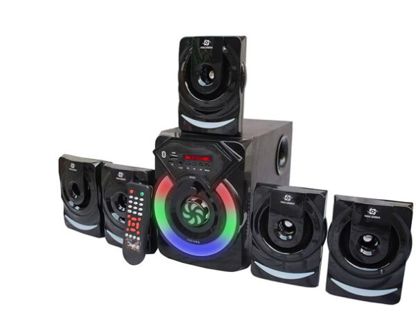 Xkye Series F19  5.1 Channel Home Theatre System � Bluetooth, USB,FM, SD, RCA Inputs,AUX, LED TV Supported 4 Inch Active Subwoofer, 3� Passive Radiator, Vivid Lights, Wireless Remote